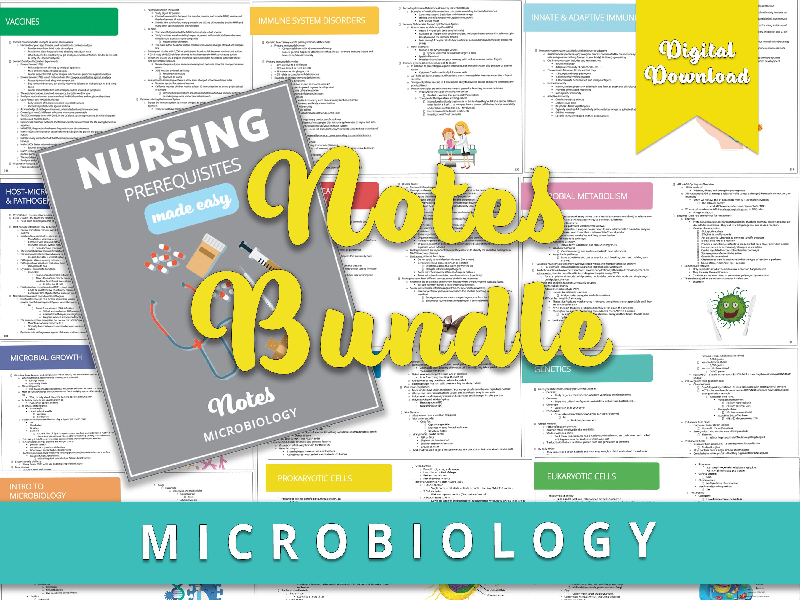 Microbiology Notes Bundle | Microbiology Study Guide | Digital Downloa ...