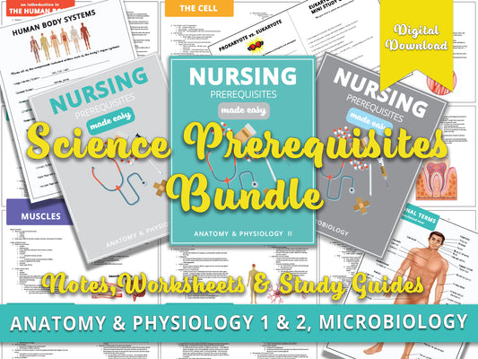 anatomy and physiology notes, anatomy and physiology study guide, anatomy and physiology bundle, microbiology notes, microbiology study guide, microbiology bundle, pre-nursing notes